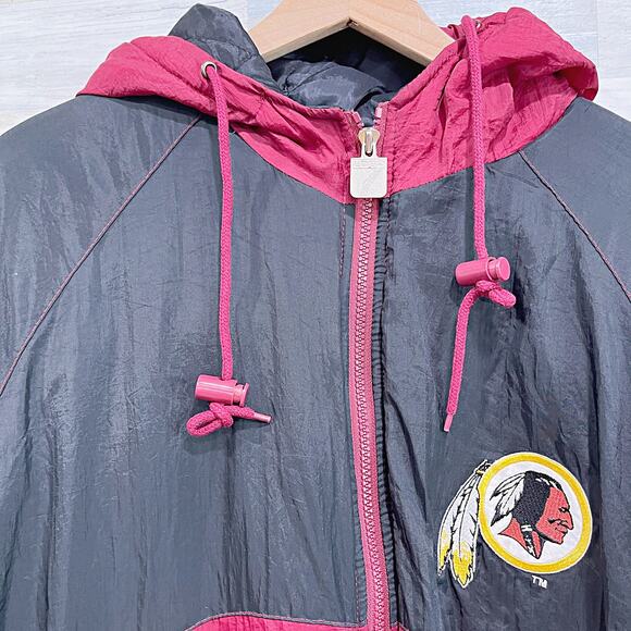 Washington Redskins Vintage Nylon Puffer Jacket Embroidered Logo 7 Mens Large - Picture 2 of 11